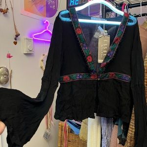 Boho bell sleeves top